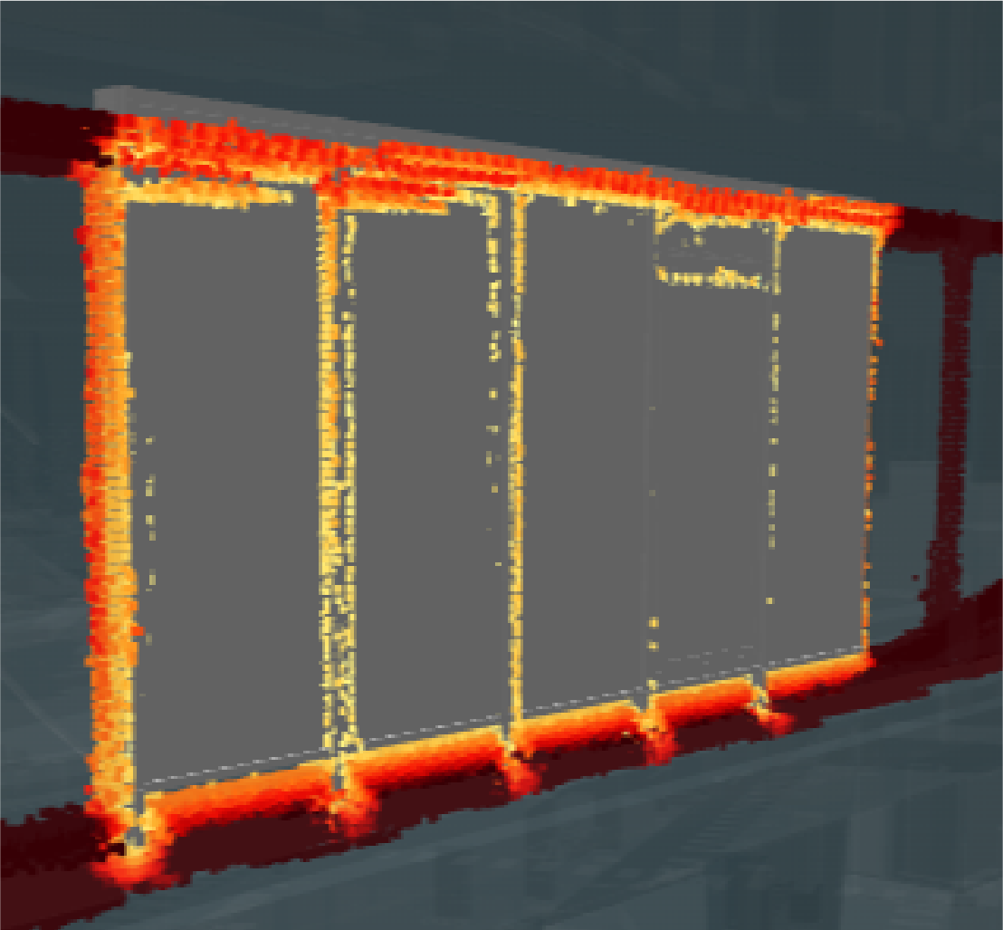 3D viewver on C2B Platform point clud heat map of ditsnce
