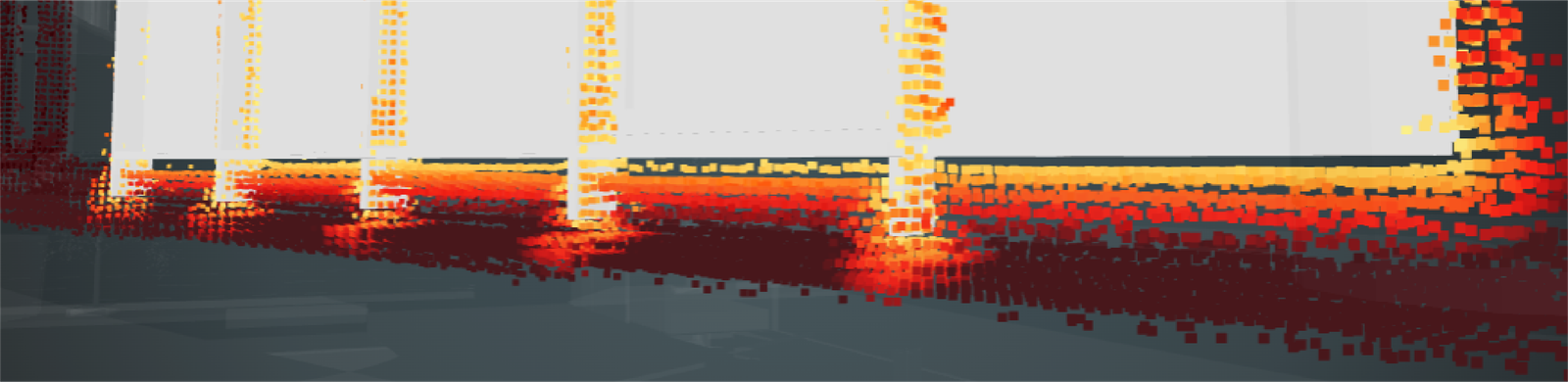point clud heat map of ditsnce