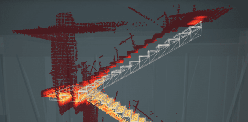 Site-casted element inspection -1 Stairs 3D model and point cloud