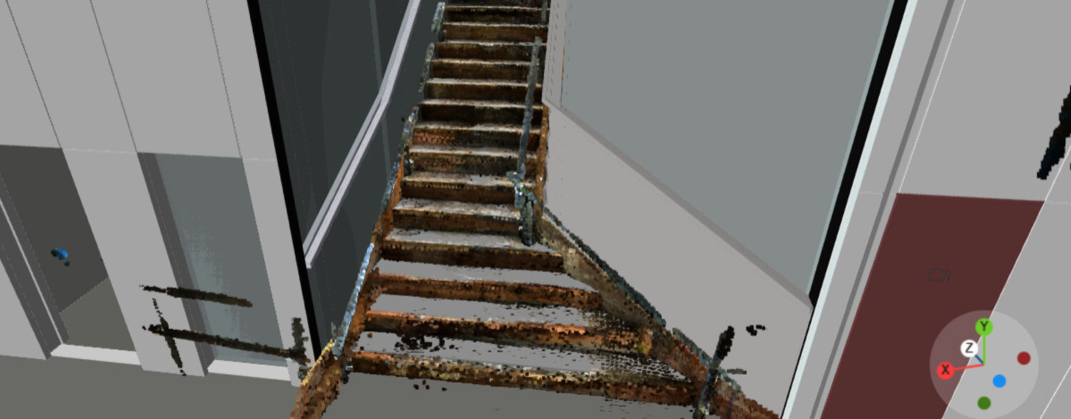 Workform-inspection-with-C2B-3 Stairs 3D model and point cloud