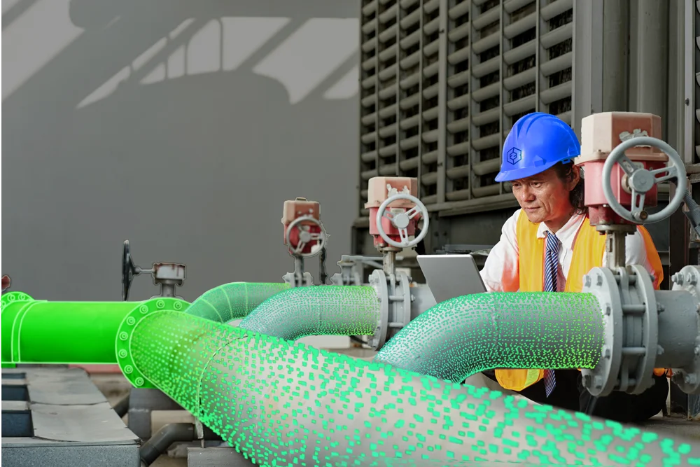 Industrial plant inspection, point cloud and IFC model