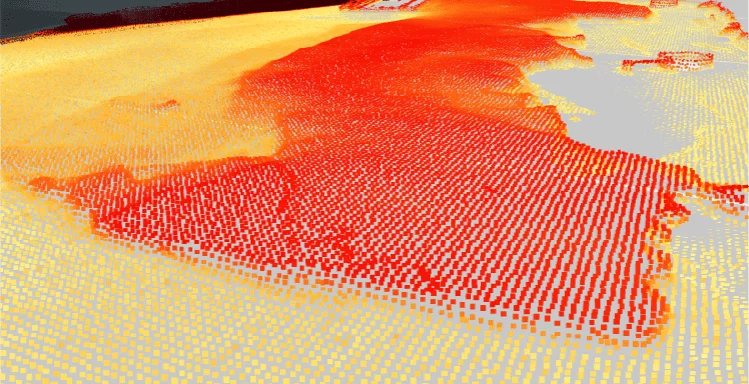 Uneven floor element 3d viewer of C2B_1 Structural element 3D model and point cloud